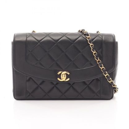 Chanel Shoulder Bag Matelasse Diana Flap Black Lambskin Matelasse Diana Chain
