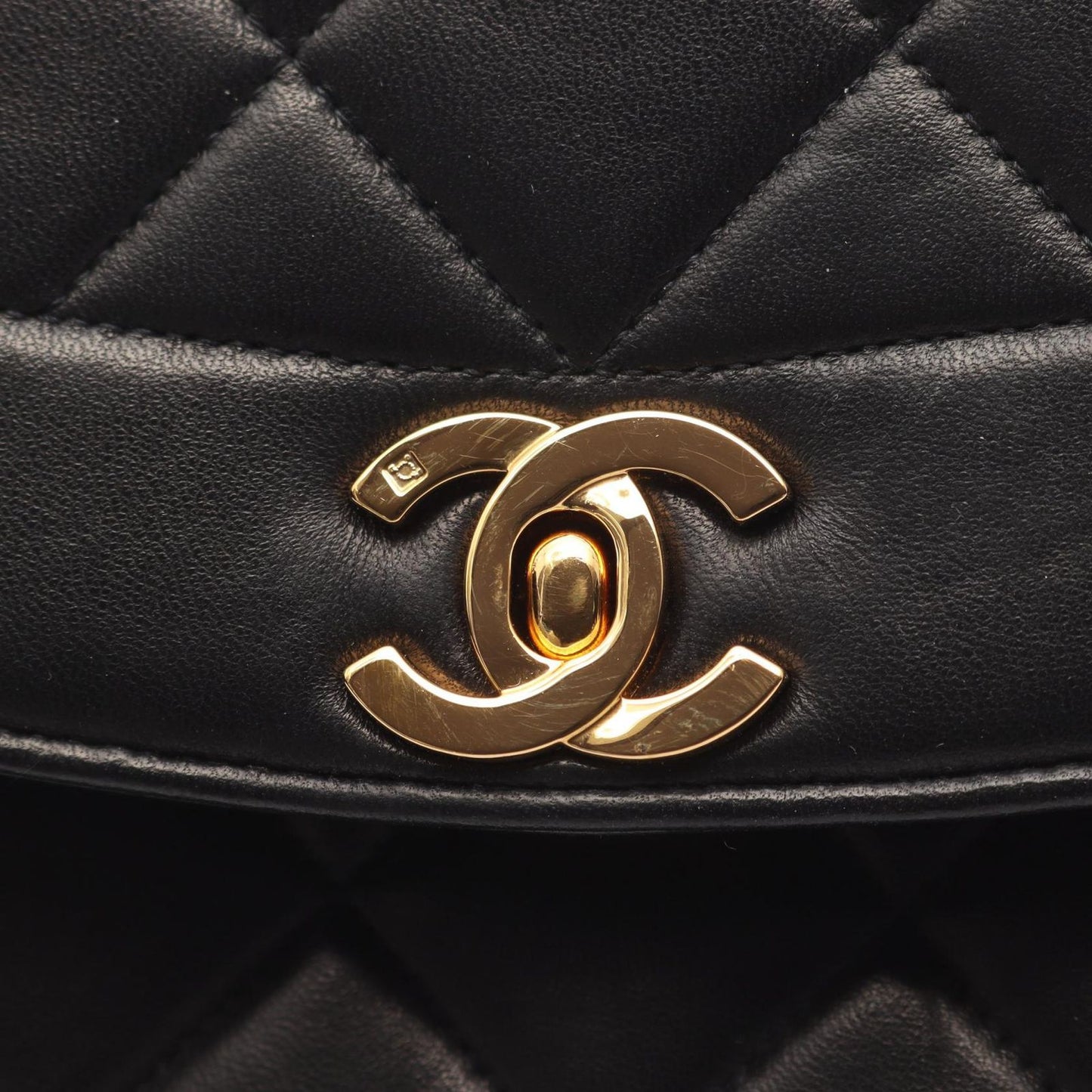 Chanel Shoulder Bag Matelasse Diana Flap Black Lambskin Matelasse Diana Chain
