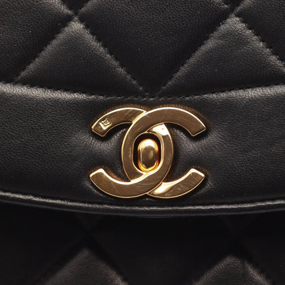 Chanel Shoulder Bag Matelasse Diana Flap Black Lambskin Matelasse Diana Chain