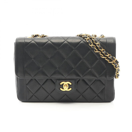 Chanel Shoulder Bag Matelasse Single Flap Black Lambskin Matelasse Single Flap