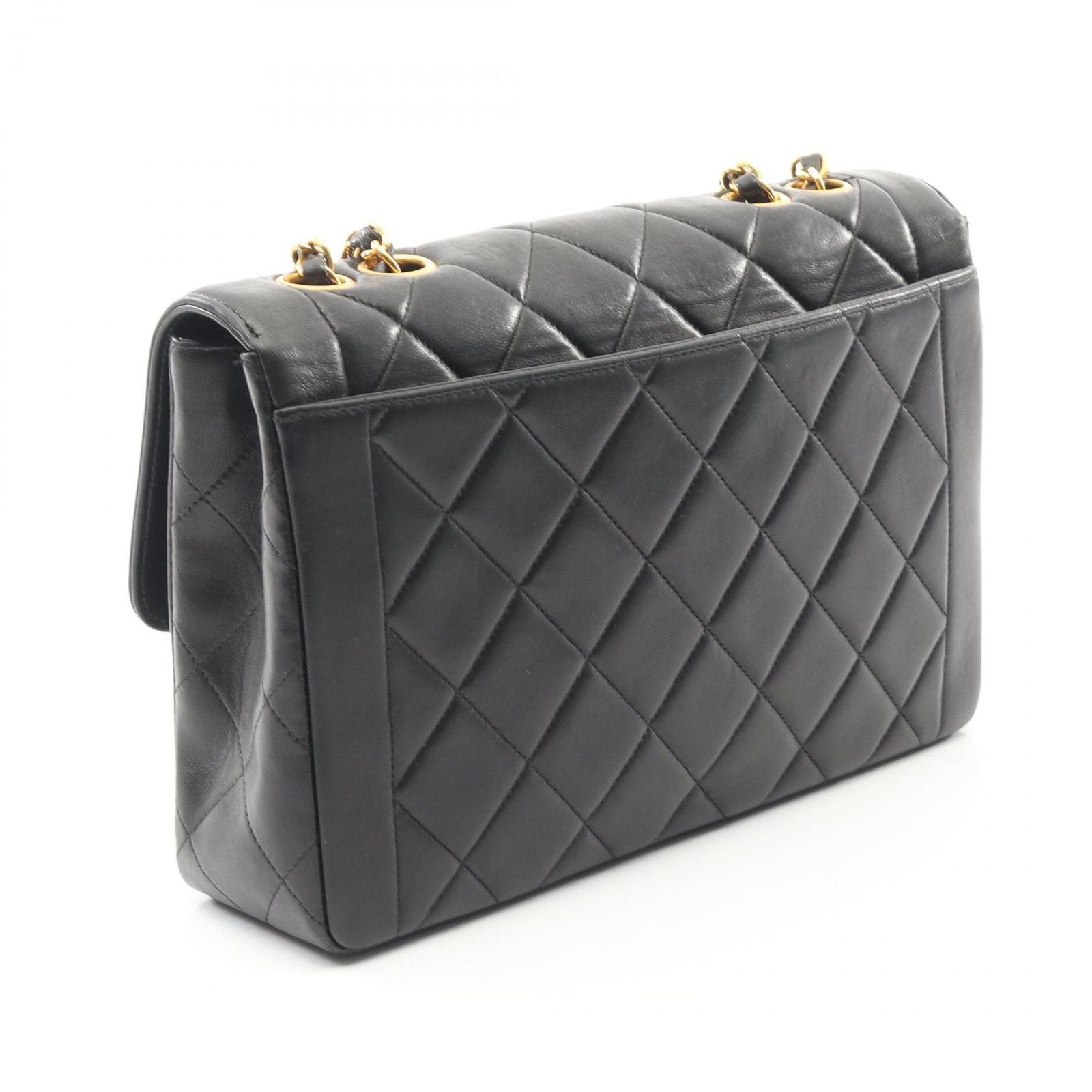 Chanel Shoulder Bag Matelasse Single Flap Black Lambskin Matelasse Single Flap