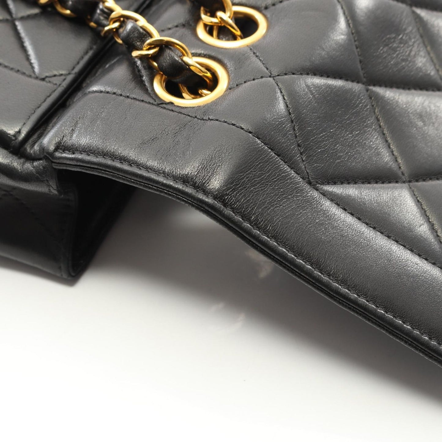 Chanel Shoulder Bag Matelasse Single Flap Black Lambskin Matelasse Single Flap