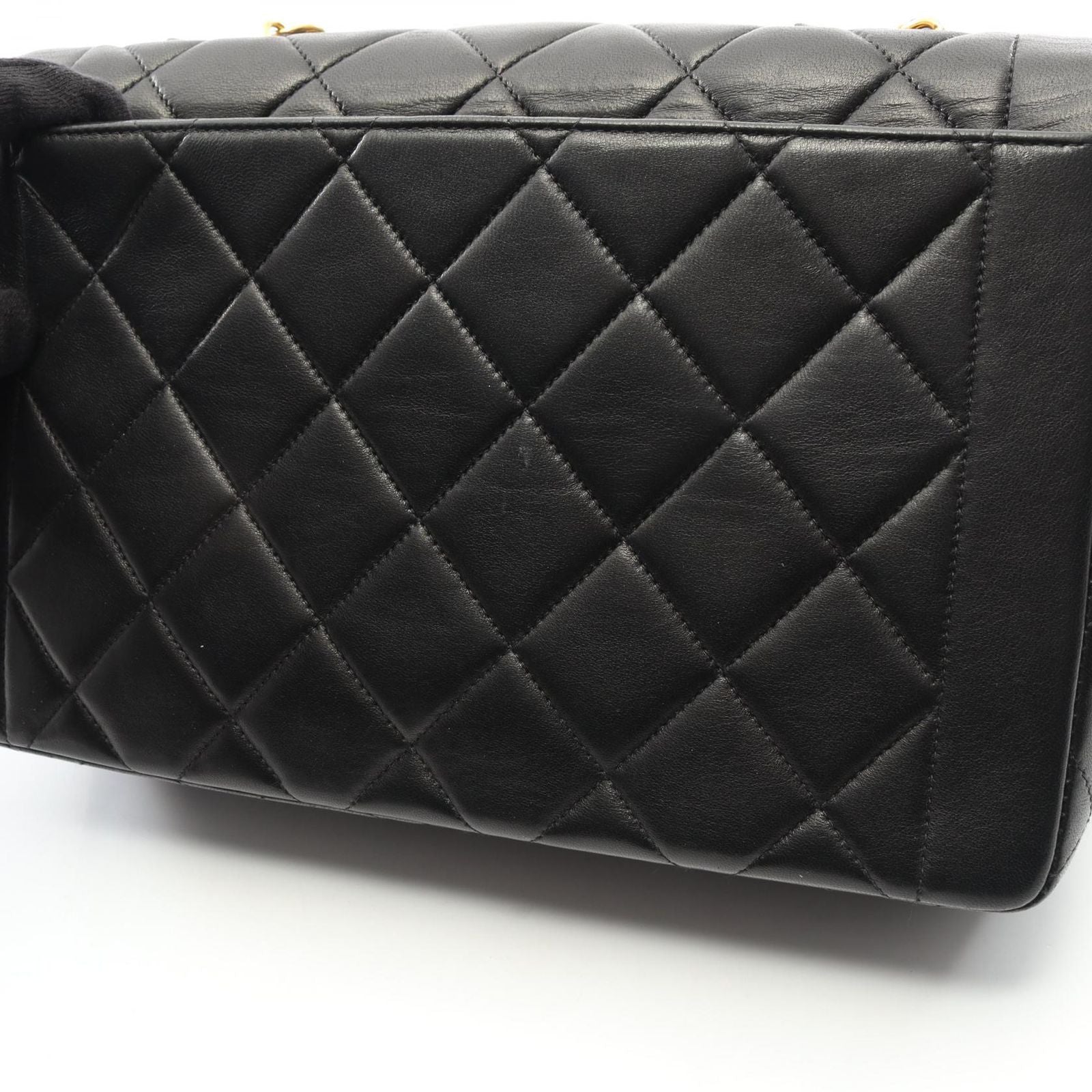 Chanel Shoulder Bag Matelasse Single Flap Black Lambskin Matelasse Single Flap