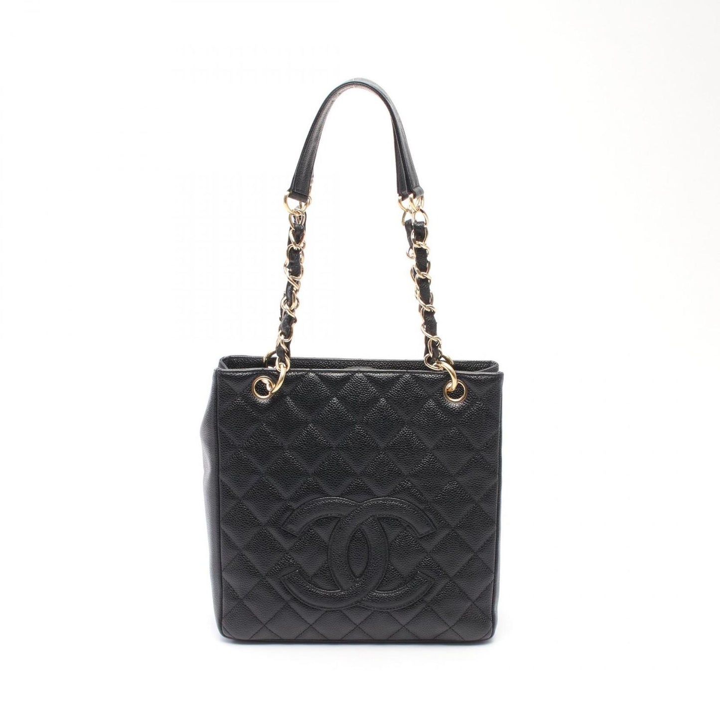 Chanel Tote Bag Matelasse Pst Black Caviar Skin (grained Calf) Pst Chain Tote