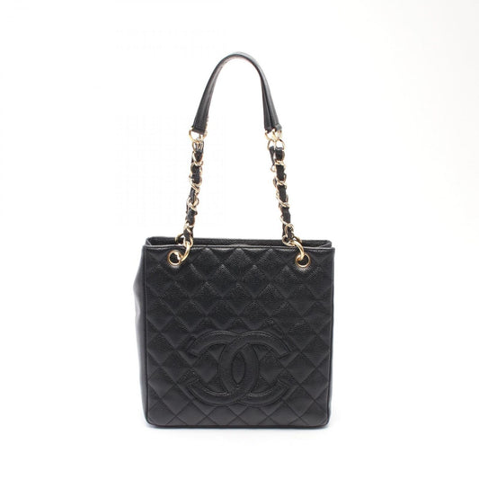 Chanel Tote Bag Matelasse Pst Black Caviar Skin (grained Calf) Pst Chain Tote
