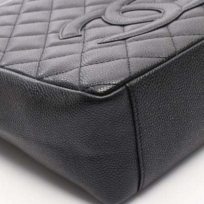 Chanel Tote Bag Matelasse Pst Black Caviar Skin (grained Calf) Pst Chain Tote