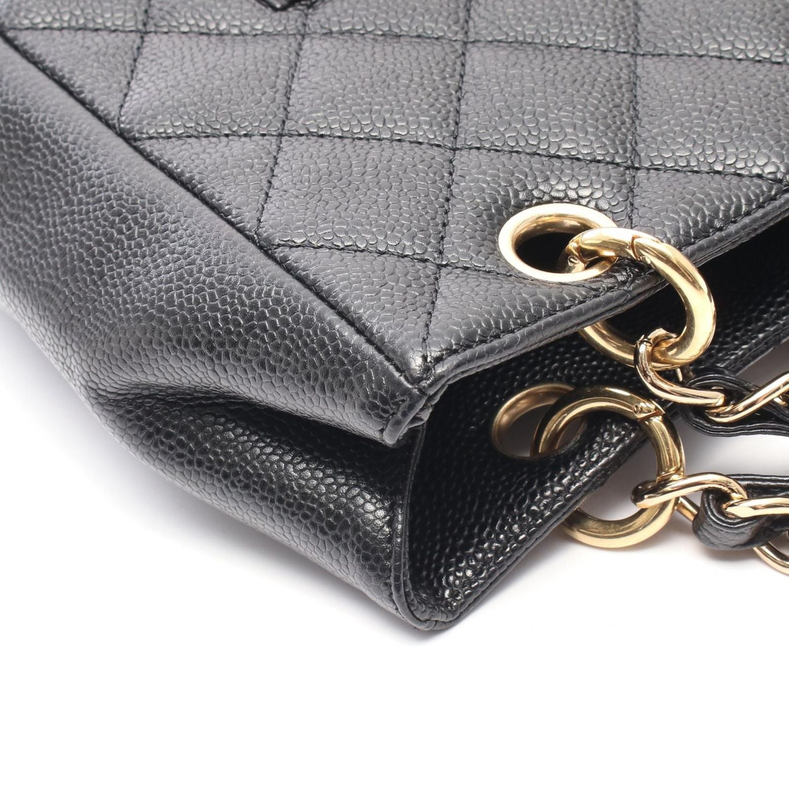 Chanel Tote Bag Matelasse Pst Black Caviar Skin (grained Calf) Pst Chain Tote