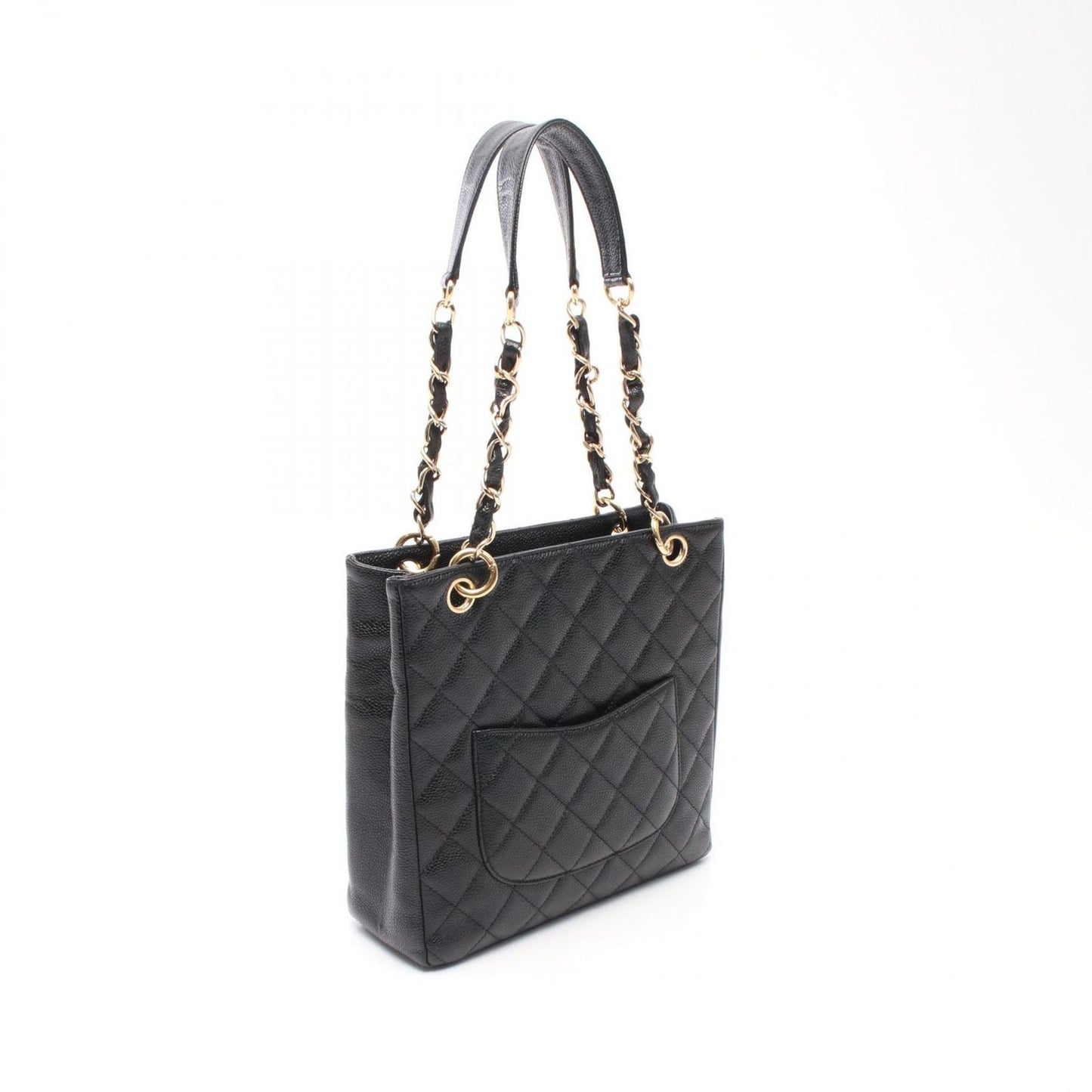 Chanel Tote Bag Matelasse Pst Black Caviar Skin (grained Calf) Pst Chain Tote