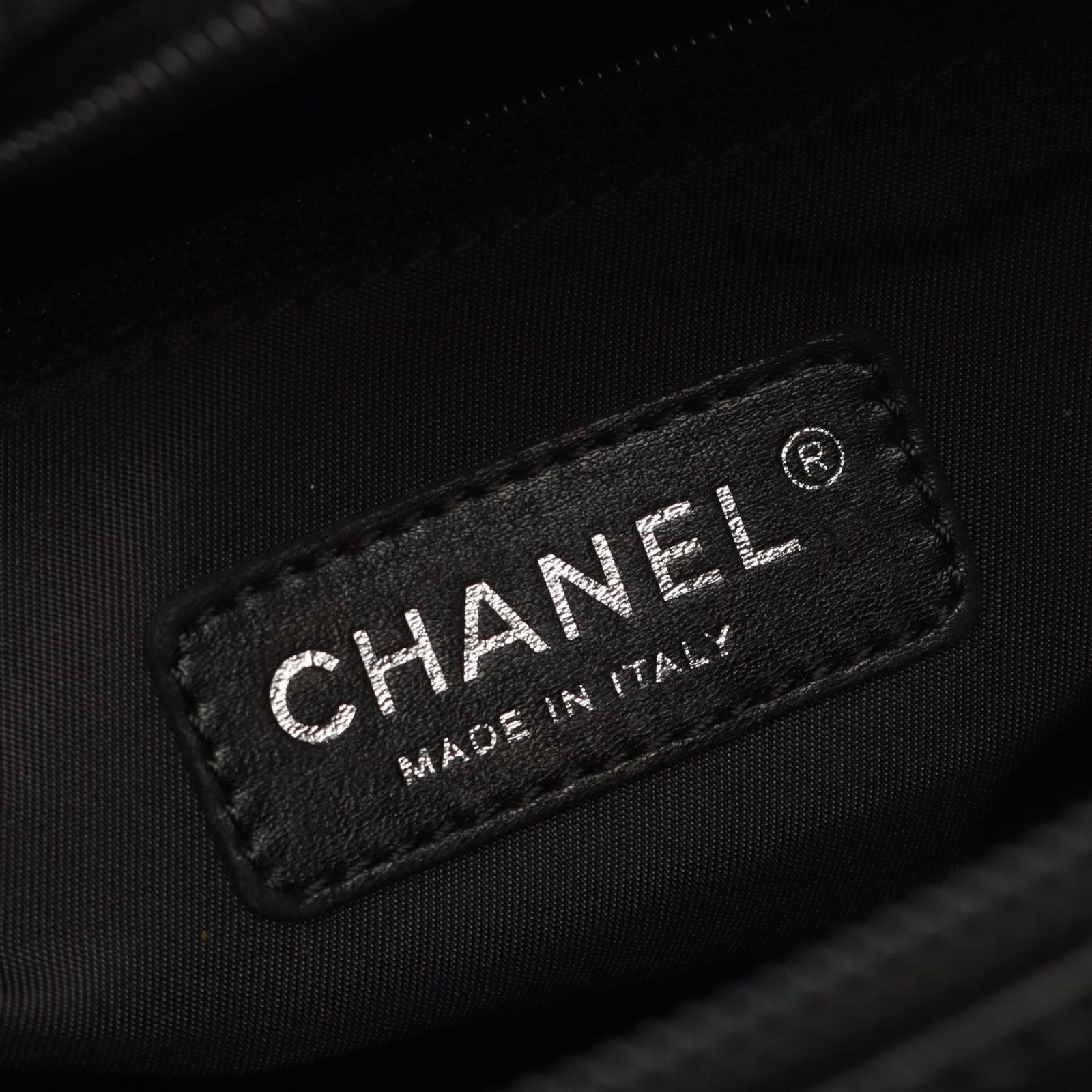 Chanel Tote Bag Paris Biarritz MM Black PVC Coated Canvas Leather Paris