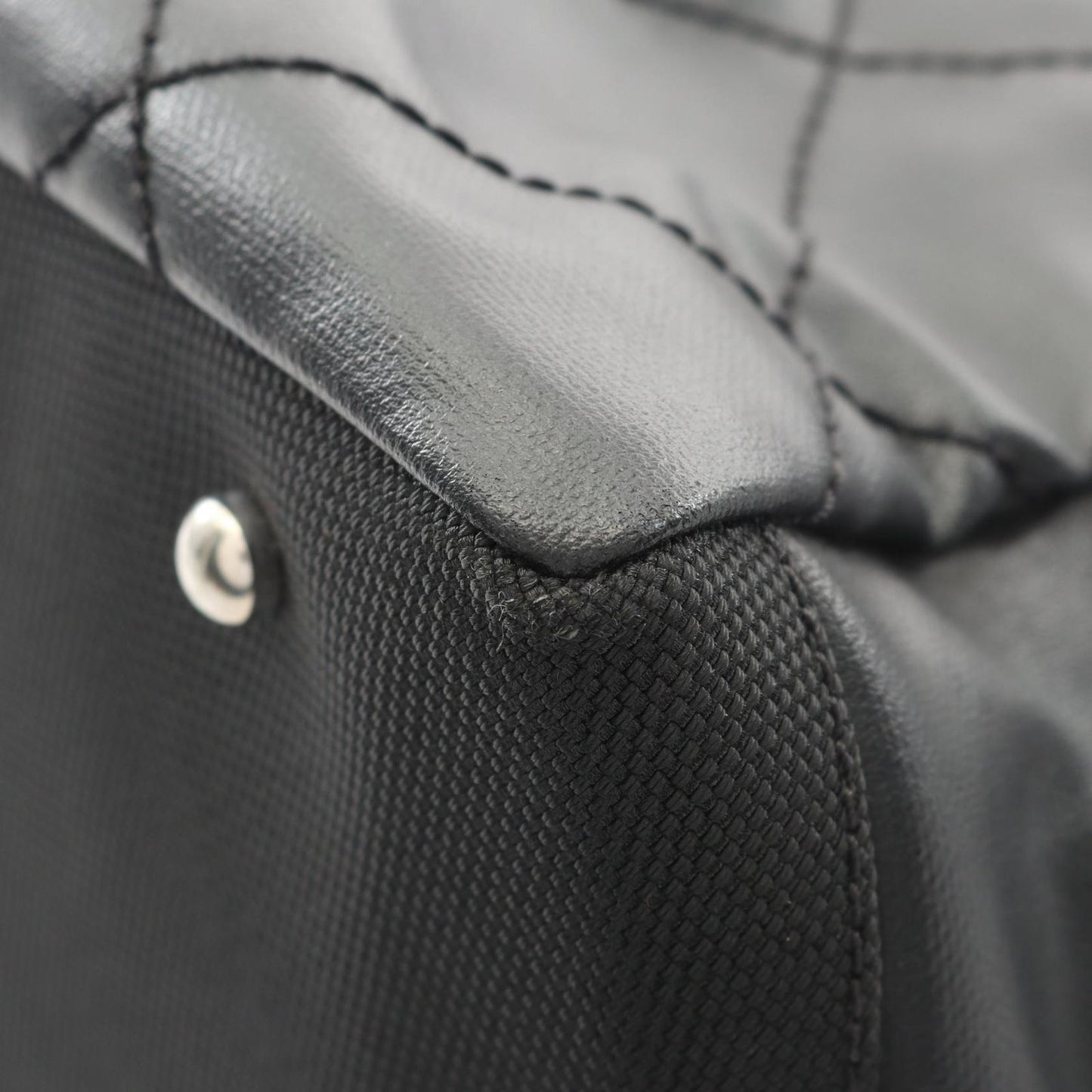 Chanel Tote Bag Paris Biarritz MM Black PVC Coated Canvas Leather Paris