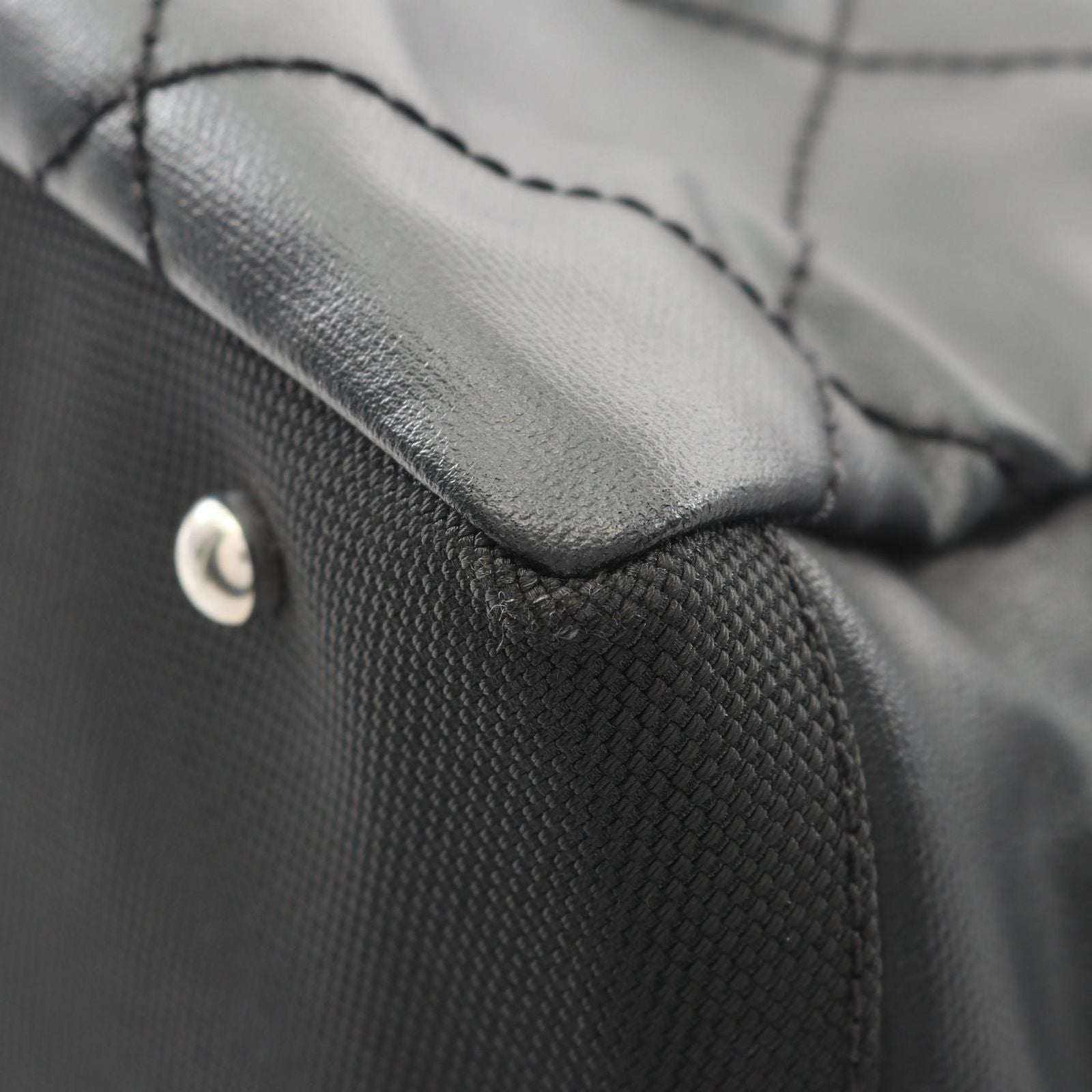 Chanel Tote Bag Paris Biarritz MM Black PVC Coated Canvas Leather Paris