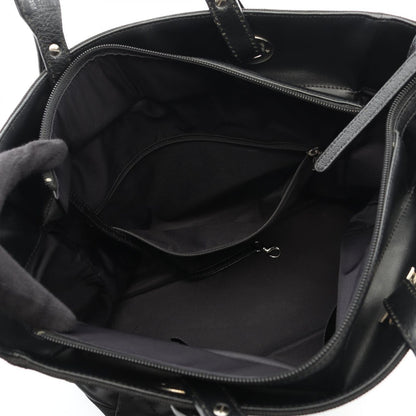 Chanel Tote Bag Paris Biarritz MM Black PVC Coated Canvas Leather Paris