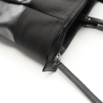 Chanel Tote Bag Paris Biarritz MM Black PVC Coated Canvas Leather Paris