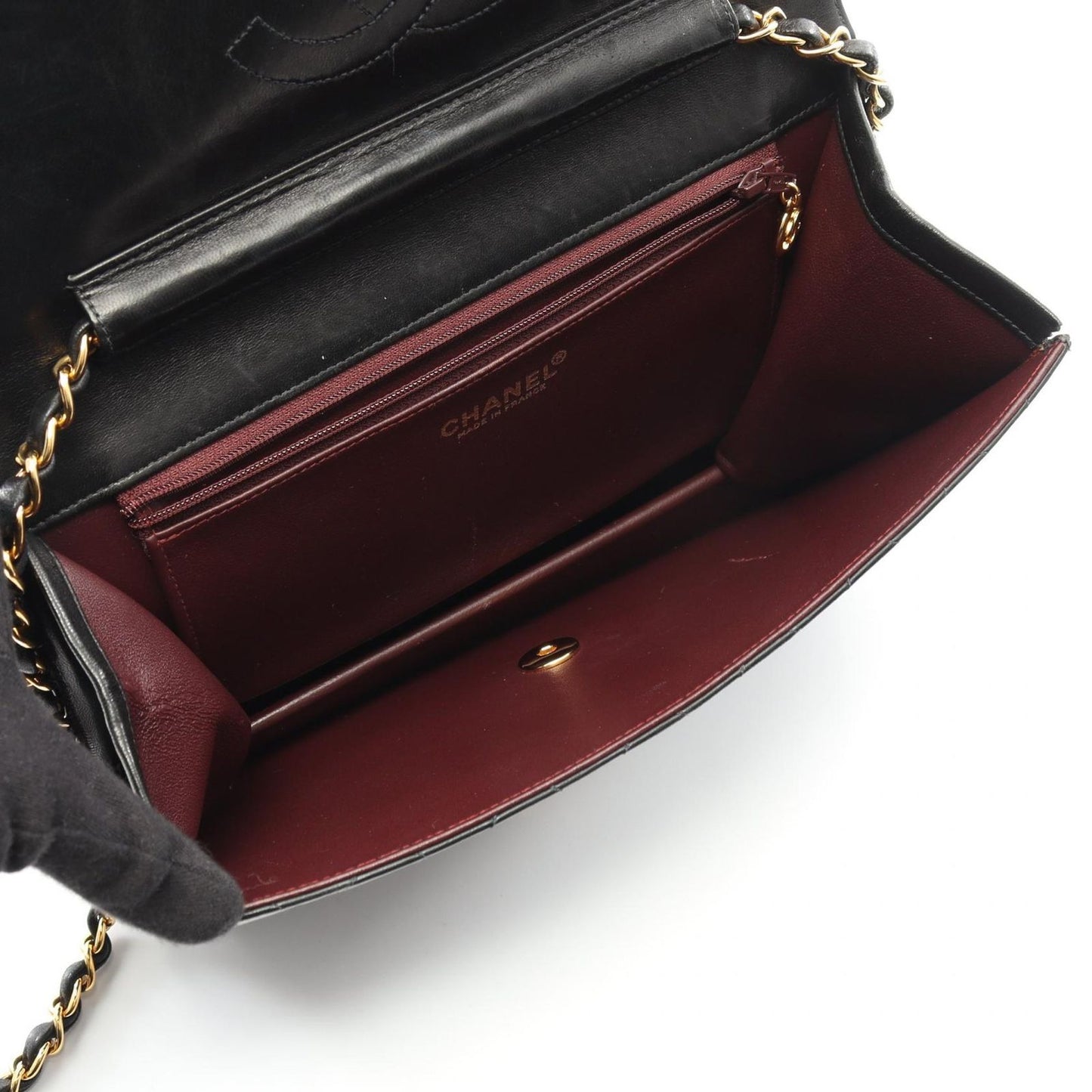 Chanel Shoulder Bag Matelasse Single Flap Black Lambskin Matelasse Single Flap