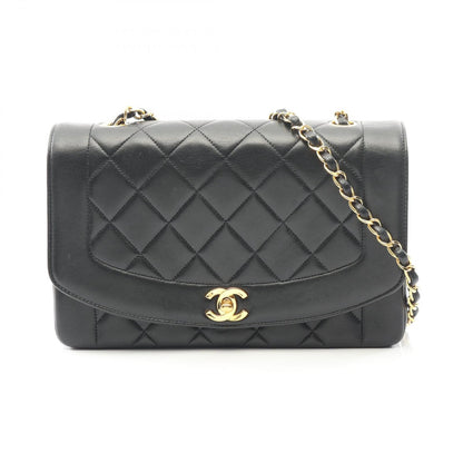 Chanel Shoulder Bag Matelasse Diana Flap Black Lambskin Matelasse Diana Chain