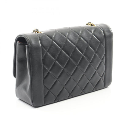 Chanel Shoulder Bag Matelasse Diana Flap Black Lambskin Matelasse Diana Chain