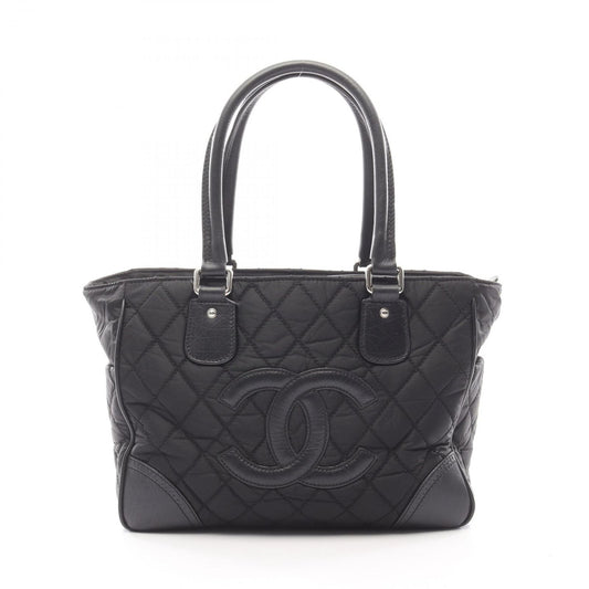 Chanel Tote Bag Paris New York Line A33100 Black Nylon Leather Paris New York