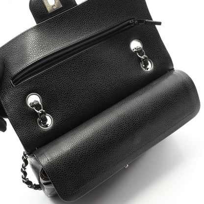 Chanel Shoulder Bag Matelasse W Flap Black Caviar Skin (grained Calf) Matelasse