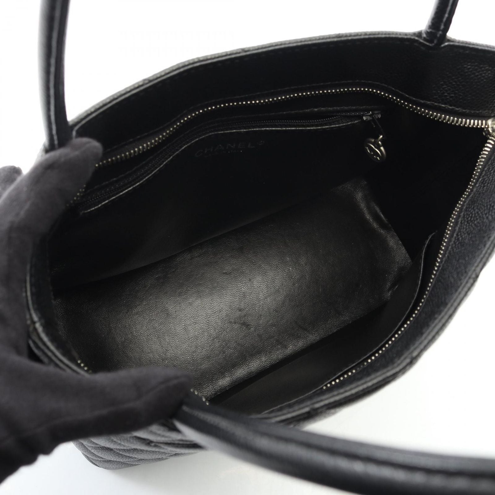 Chanel Tote Bag Reproduction Tote Black Caviar Skin (grained Calf)