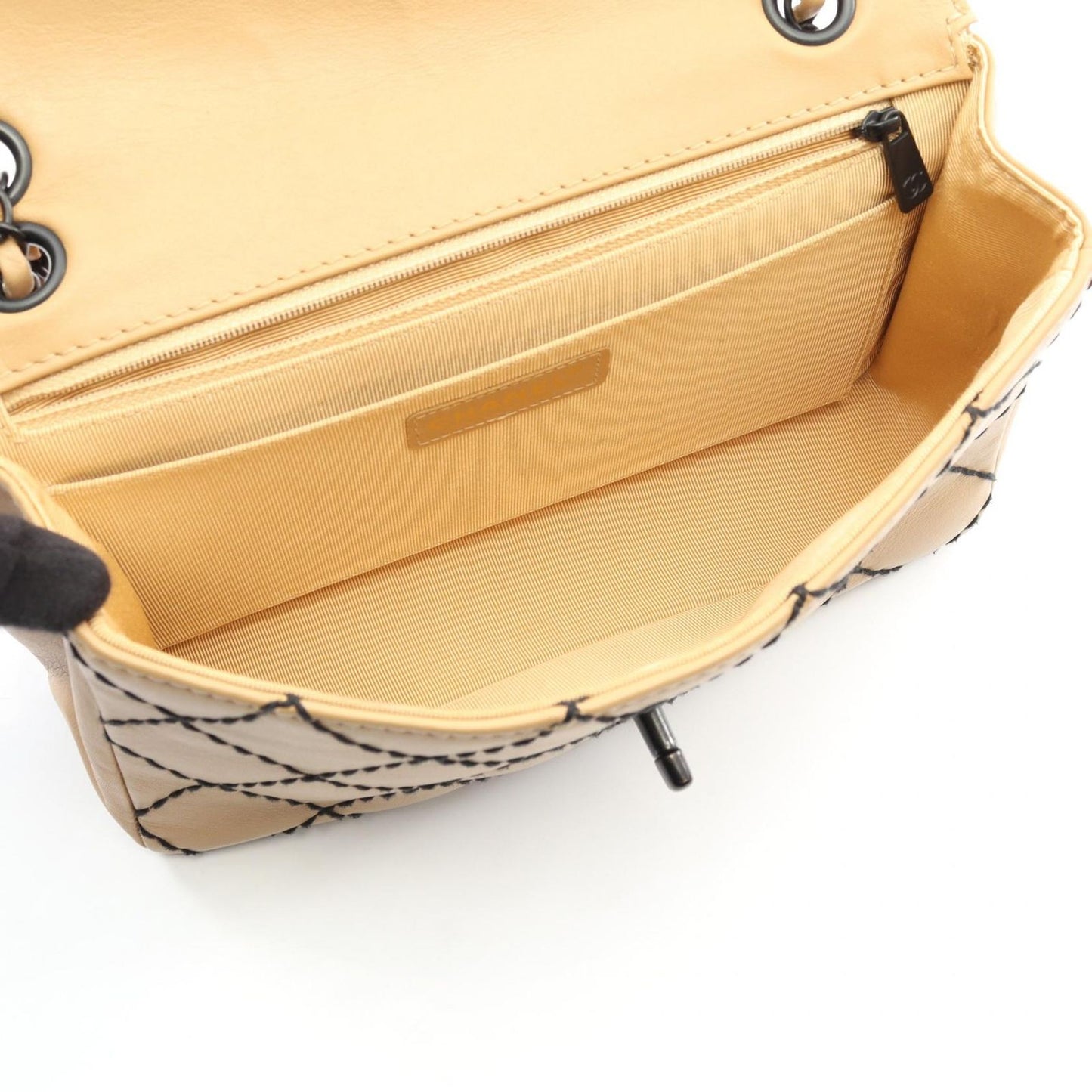 Chanel Shoulder Bag Wild Stitch Beige Leather Wild Stitch Chain Shoulder Ladies