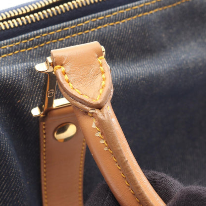 Dior Tote Bag Indigo Blue Denim Leather Mini Boston Bag Ladies a