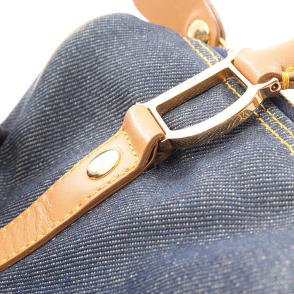 Dior Tote Bag Indigo Blue Denim Leather Mini Boston Bag Ladies a