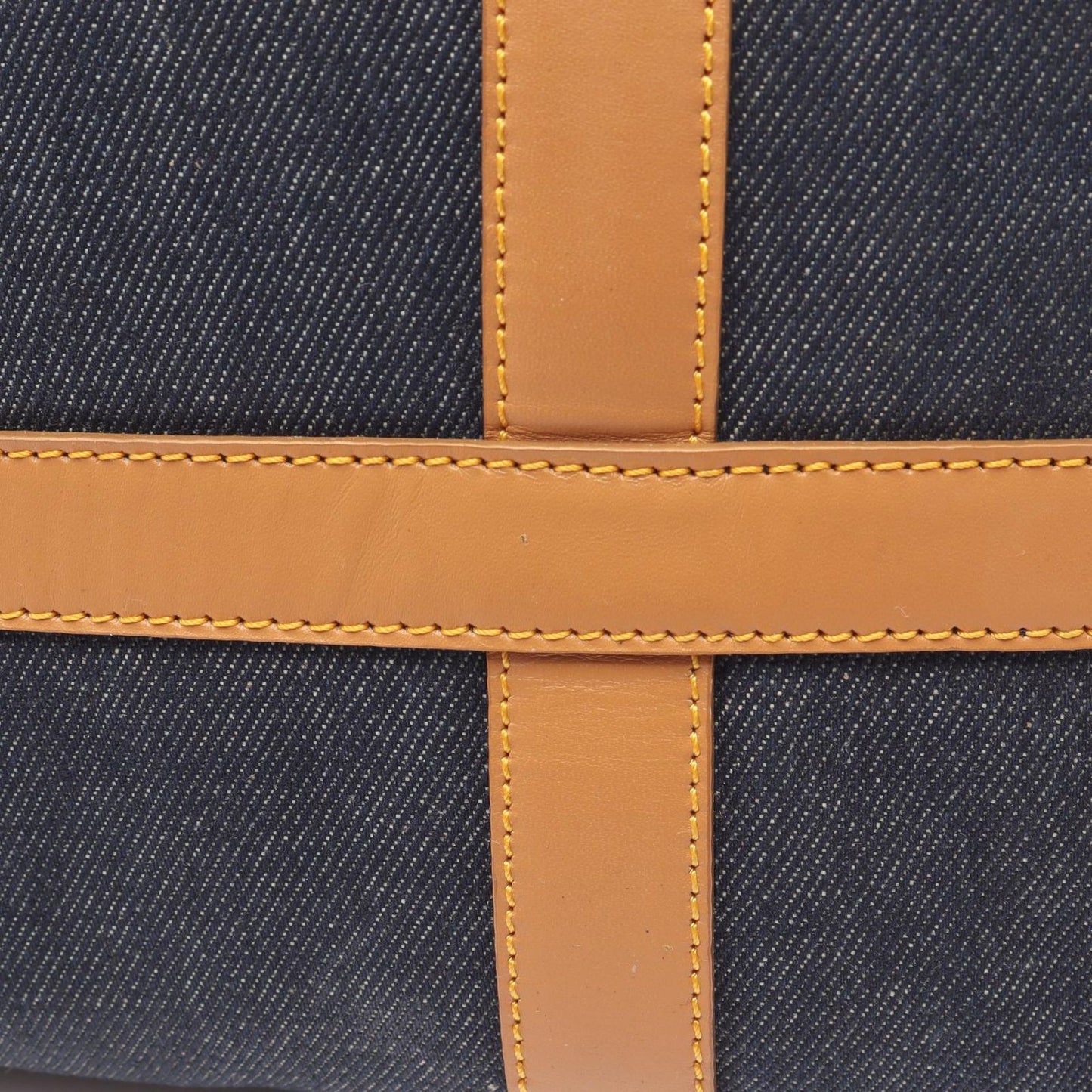 Dior Tote Bag Indigo Blue Denim Leather Mini Boston Bag Ladies a