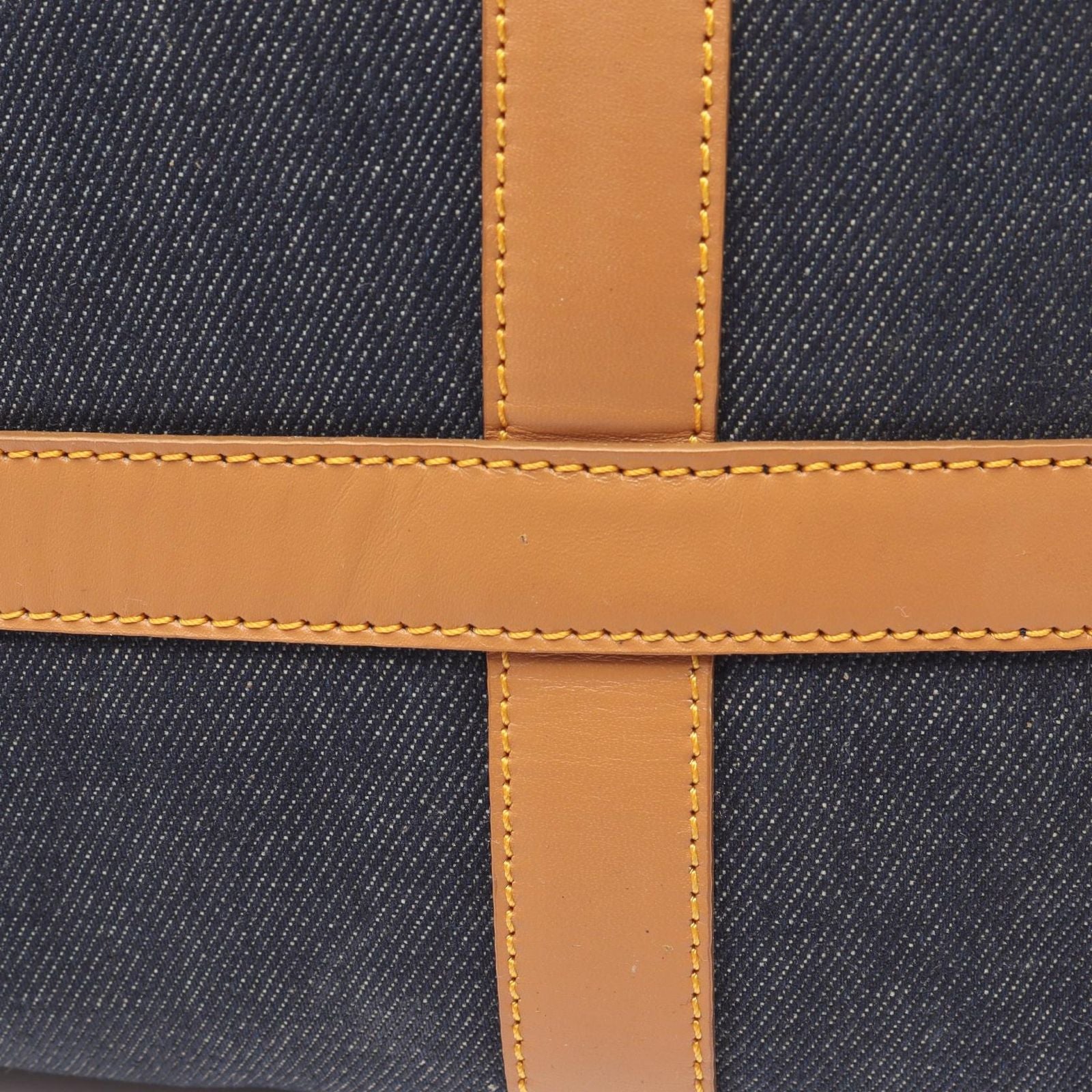 Dior Tote Bag Indigo Blue Denim Leather Mini Boston Bag Ladies a