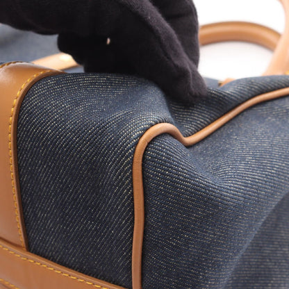 Dior Tote Bag Indigo Blue Denim Leather Mini Boston Bag Ladies a