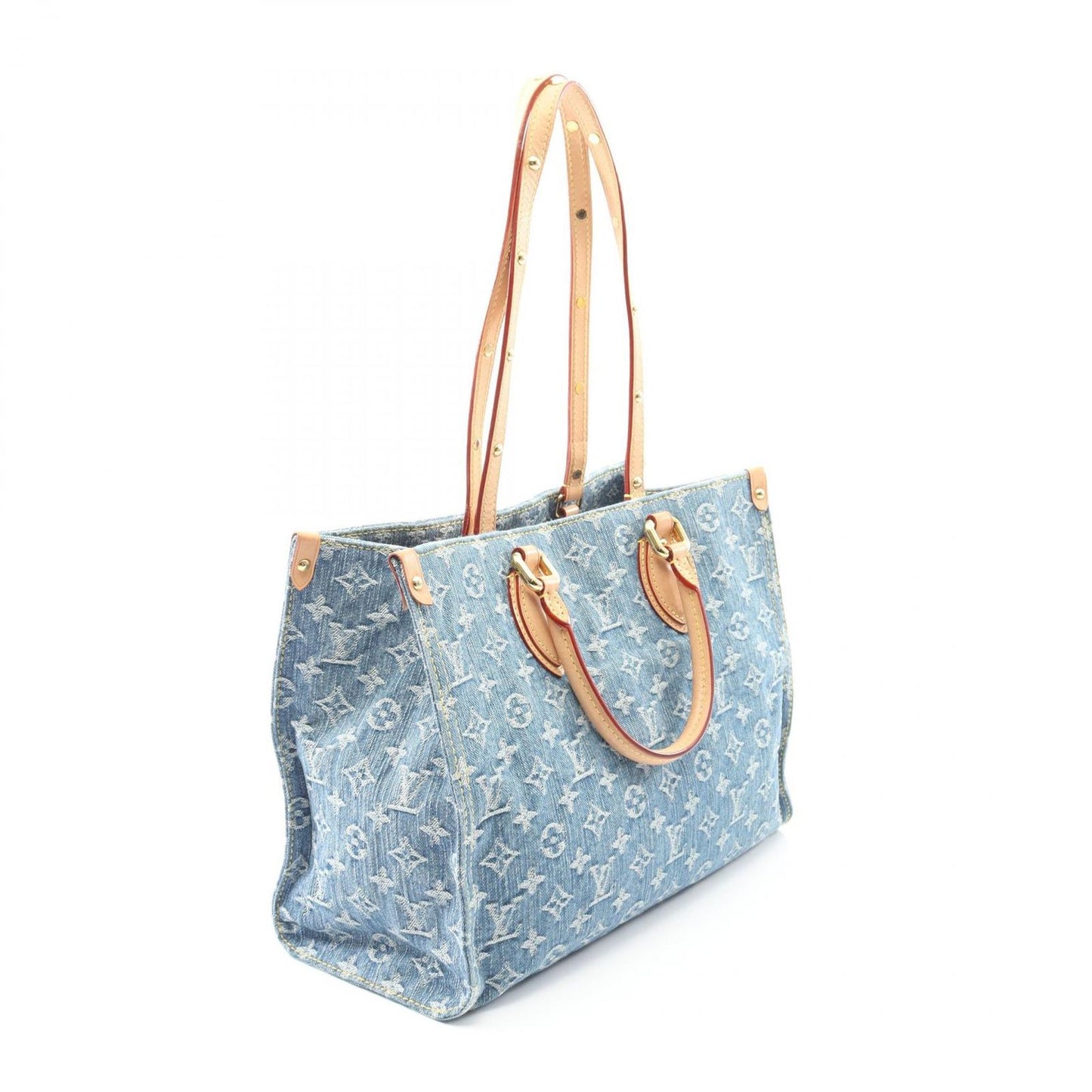 Louis Vuitton Tote Bag on the Go MM LV Remix Monogram Denim M46871 Denim