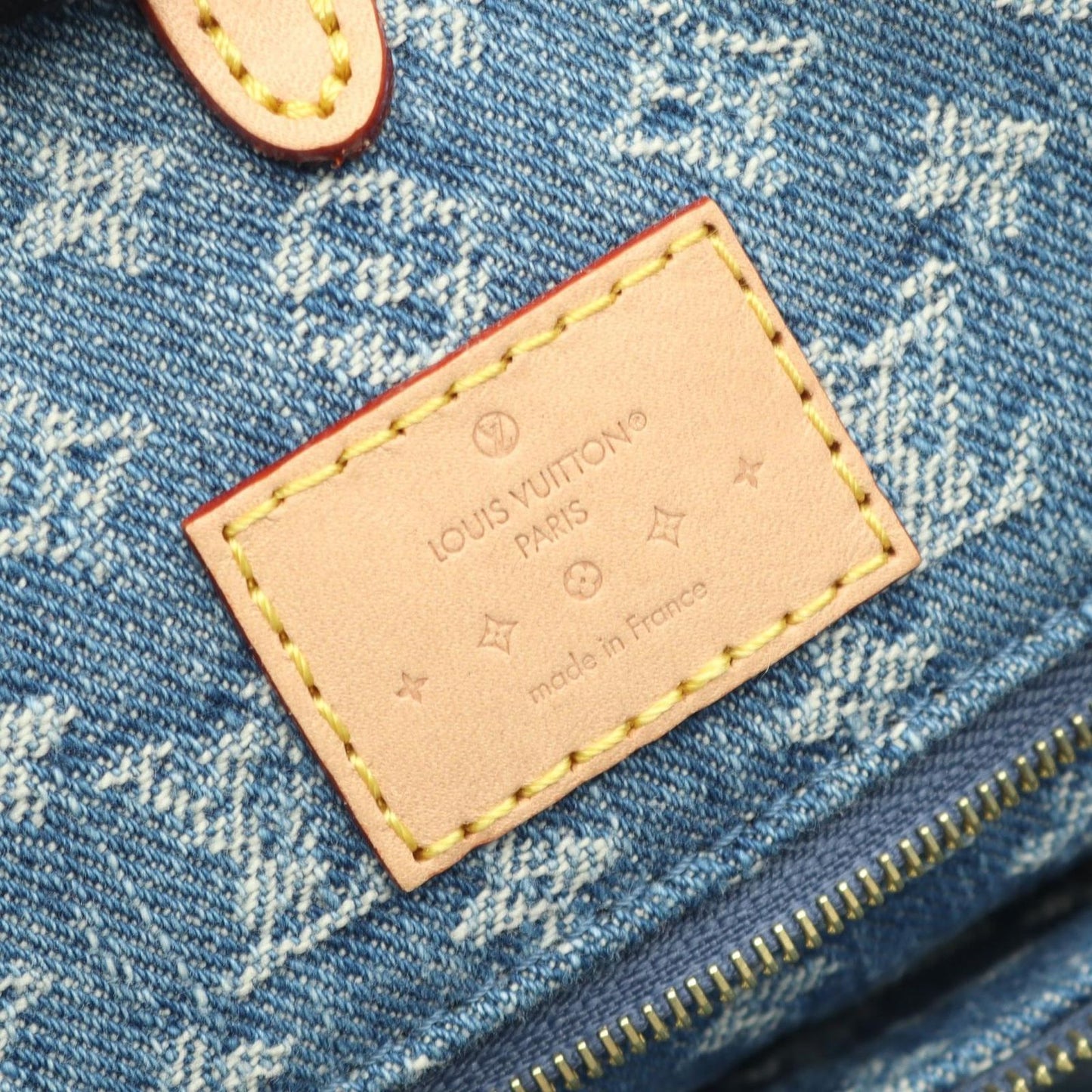 Louis Vuitton Tote Bag on the Go MM LV Remix Monogram Denim M46871 Denim