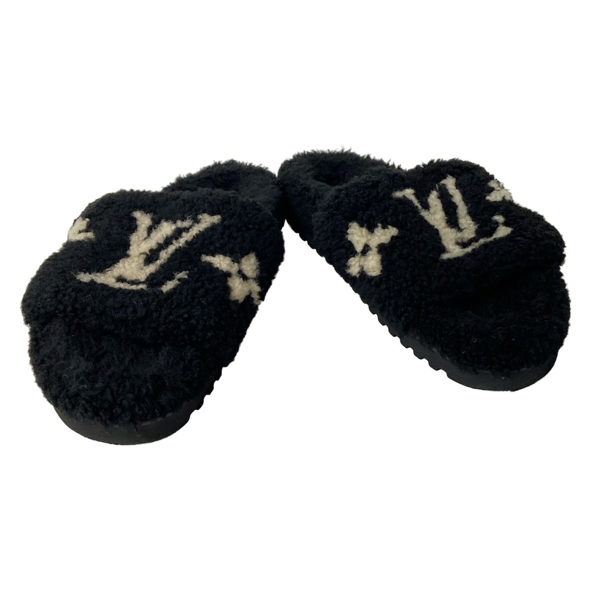 Louis Vuitton Sandals 41 Men's Paseo Line Mule Black X Ivory