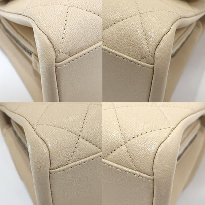 Chanel Quilted Chain Shoulder Bag Leather Beige Gdhardware Vintage
