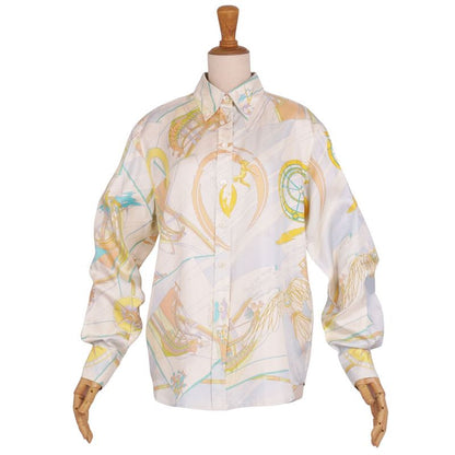 Hermes Margiela Period Blouse Button Down Shirt Long Sleeve Silk