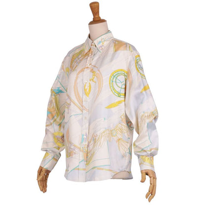 Hermes Margiela Period Blouse Button Down Shirt Long Sleeve Silk