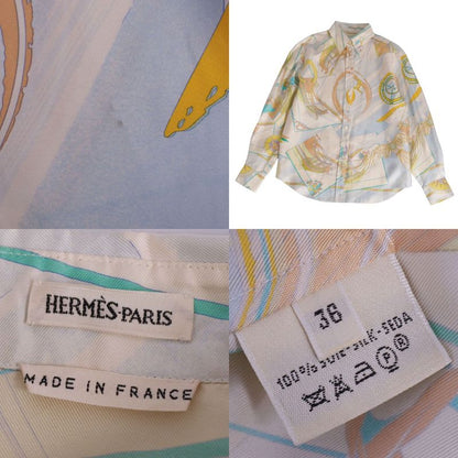 Hermes Margiela Period Blouse Button Down Shirt Long Sleeve Silk