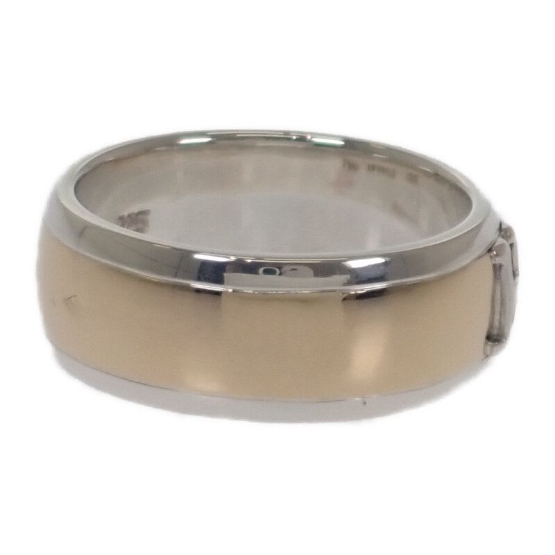 Hermes H Logo No 15 Ring Silver 925 18K Yellow Gold Womens Mens