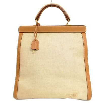 Gucci Old Gucci Vintage Canvas Leather Boston Bag Handbag Beige Camel
