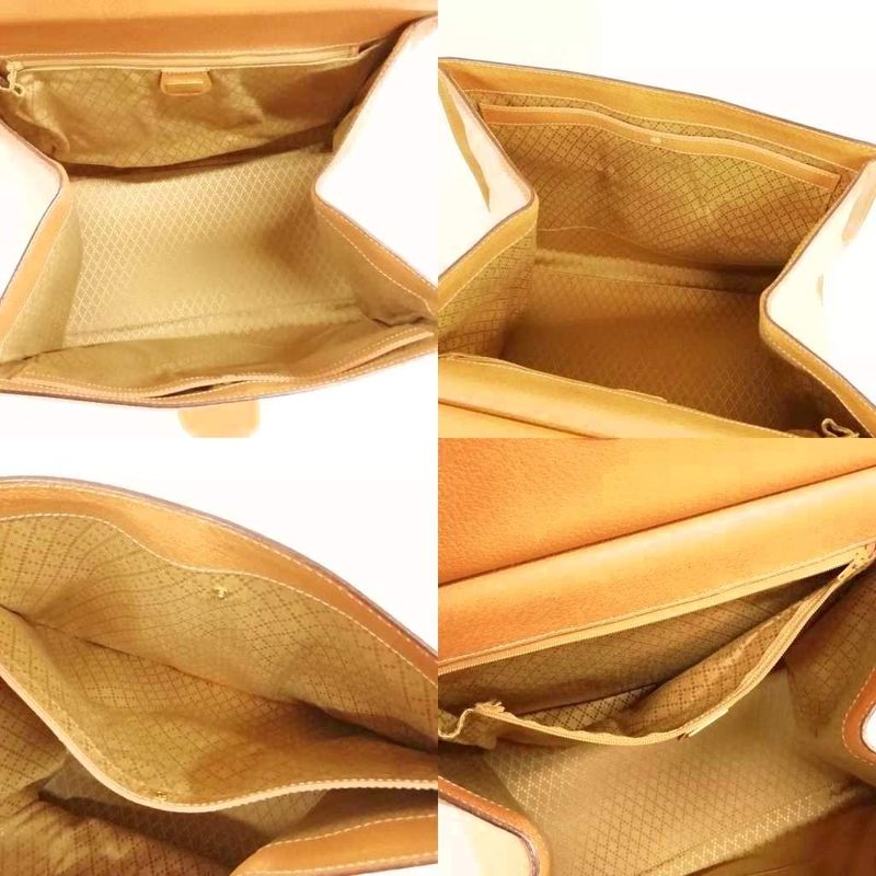 Gucci Old Gucci Vintage Canvas Leather Boston Bag Handbag Beige Camel