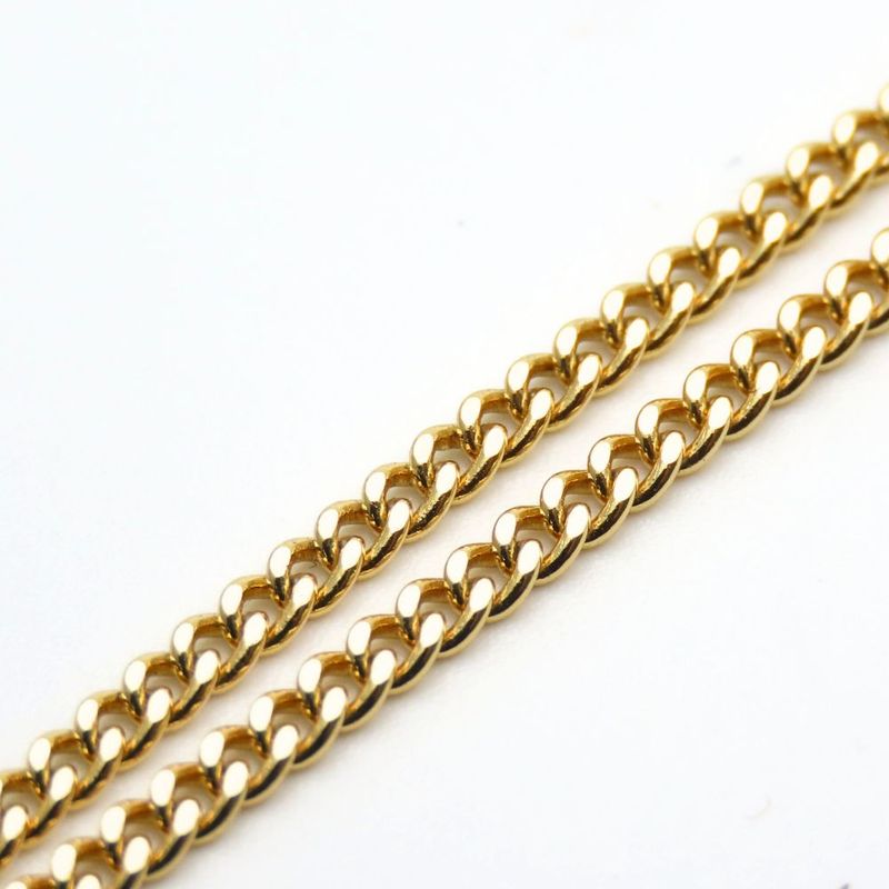 Christian Dior Necklace Metal Rhinestone Gold CD Logo GP Accessories Ladies