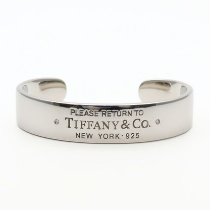 Tiffany & Co Bracelet Narrow Cuff Return to Silver 925 Diamond Approx 31.7
