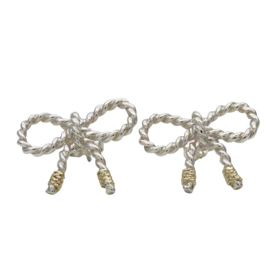 Tiffany & Co Earrings Twist Ribbon 925 Silver Approx 4.1g Silver Gold Accessorie