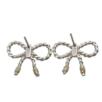 Tiffany & Co Earrings Twist Ribbon 925 Silver Approx 4.1g Silver Gold Accessorie