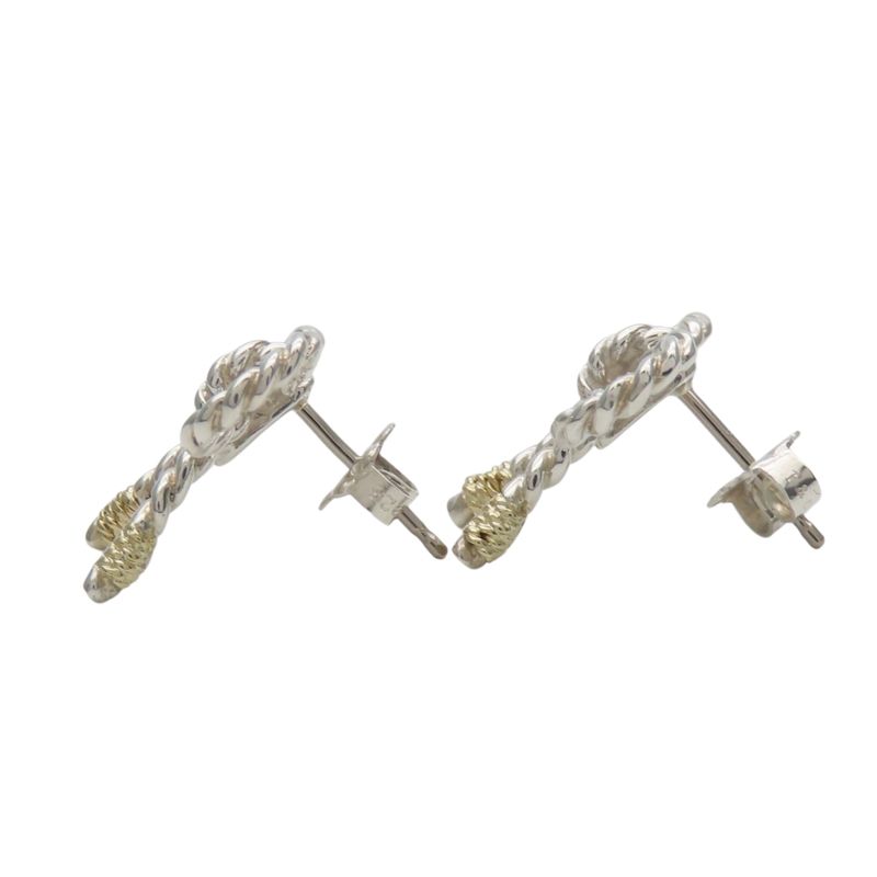 Tiffany & Co Earrings Twist Ribbon 925 Silver Approx 4.1g Silver Gold Accessorie