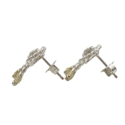Tiffany & Co Earrings Twist Ribbon 925 Silver Approx 4.1g Silver Gold Accessorie