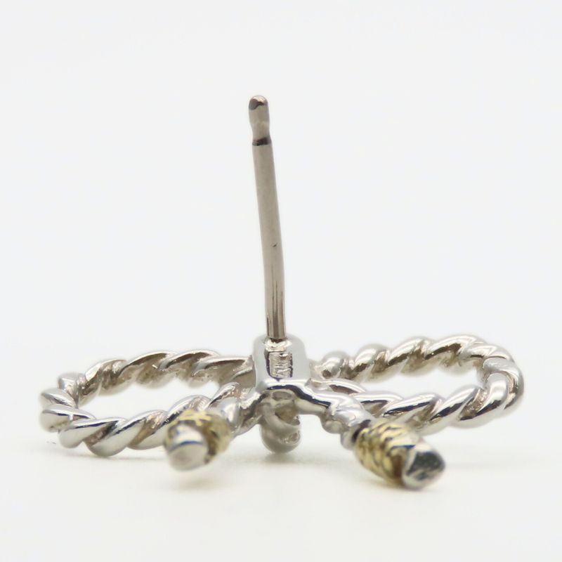 Tiffany & Co Earrings Twist Ribbon 925 Silver Approx 4.1g Silver Gold Accessorie