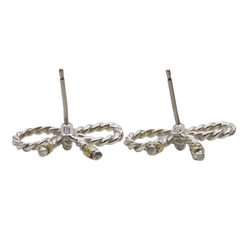 Tiffany & Co Earrings Twist Ribbon 925 Silver Approx 4.1g Silver Gold Accessorie