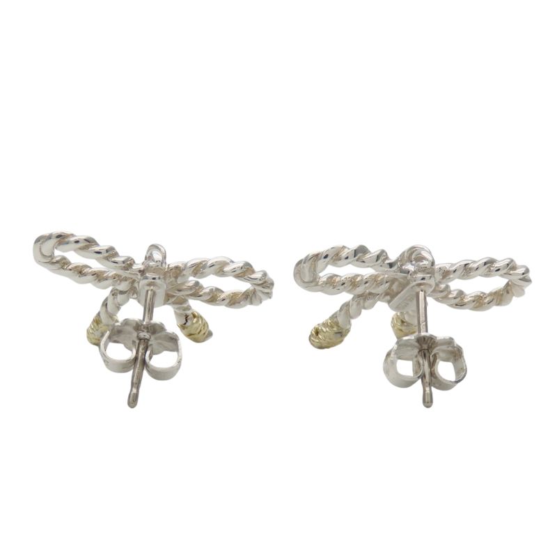 Tiffany & Co Earrings Twist Ribbon 925 Silver Approx 4.1g Silver Gold Accessorie