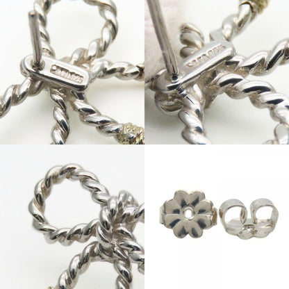 Tiffany & Co Earrings Twist Ribbon 925 Silver Approx 4.1g Silver Gold Accessorie