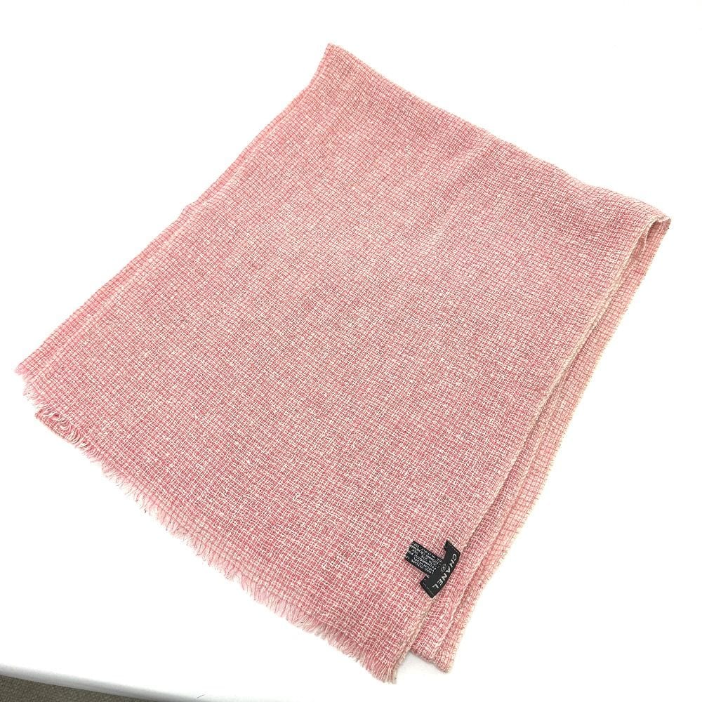 Chanel Stole Cocomark Wool Pink